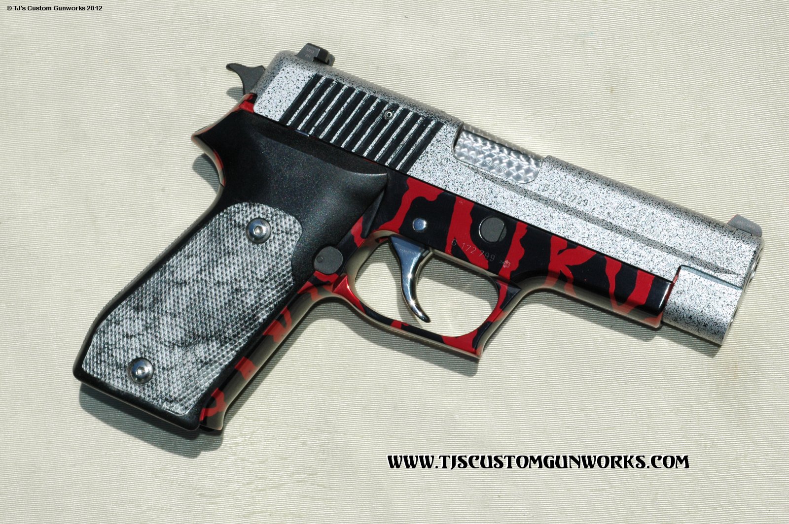 Exotic Custom Red & Black & Granite Sig Sauer P220 Duracoat! 1