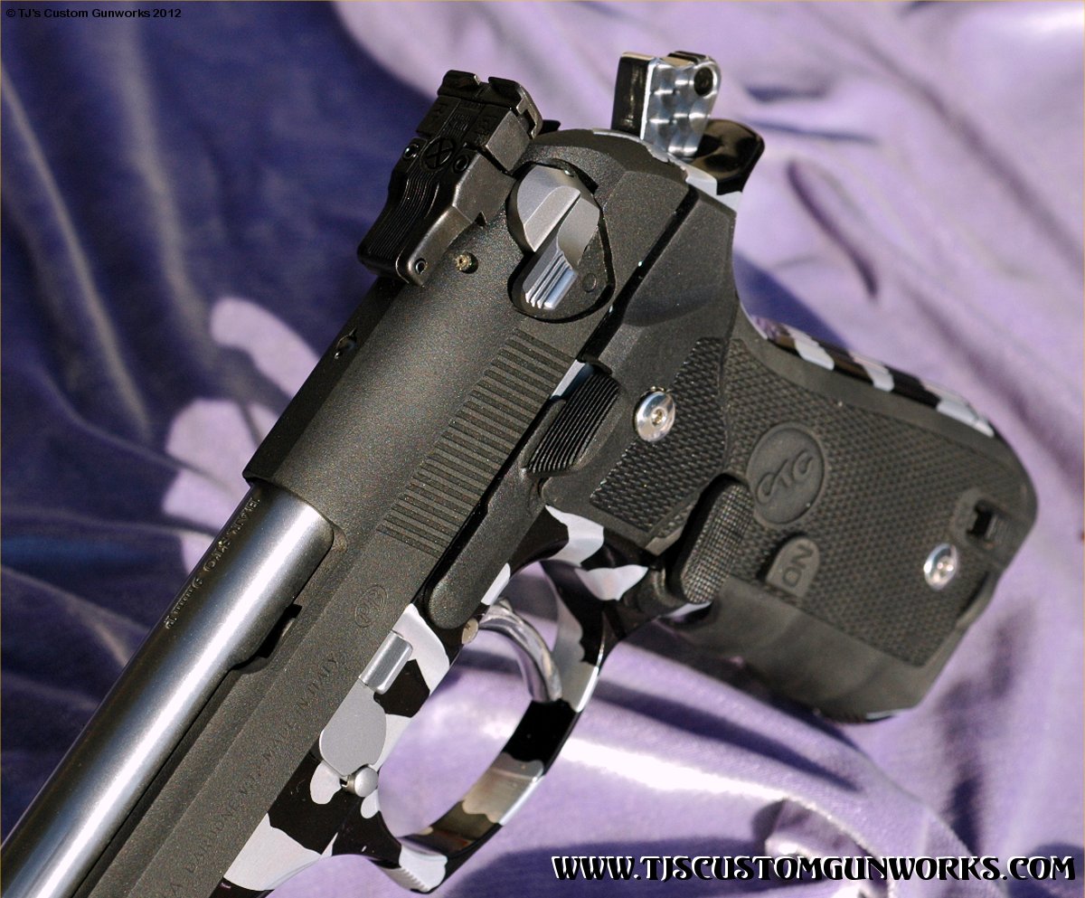 Zebra Striped Comped Beretta 92FS FULL Custom 5