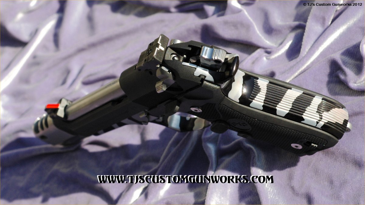 Zebra Striped Comped Beretta 92FS FULL Custom 4