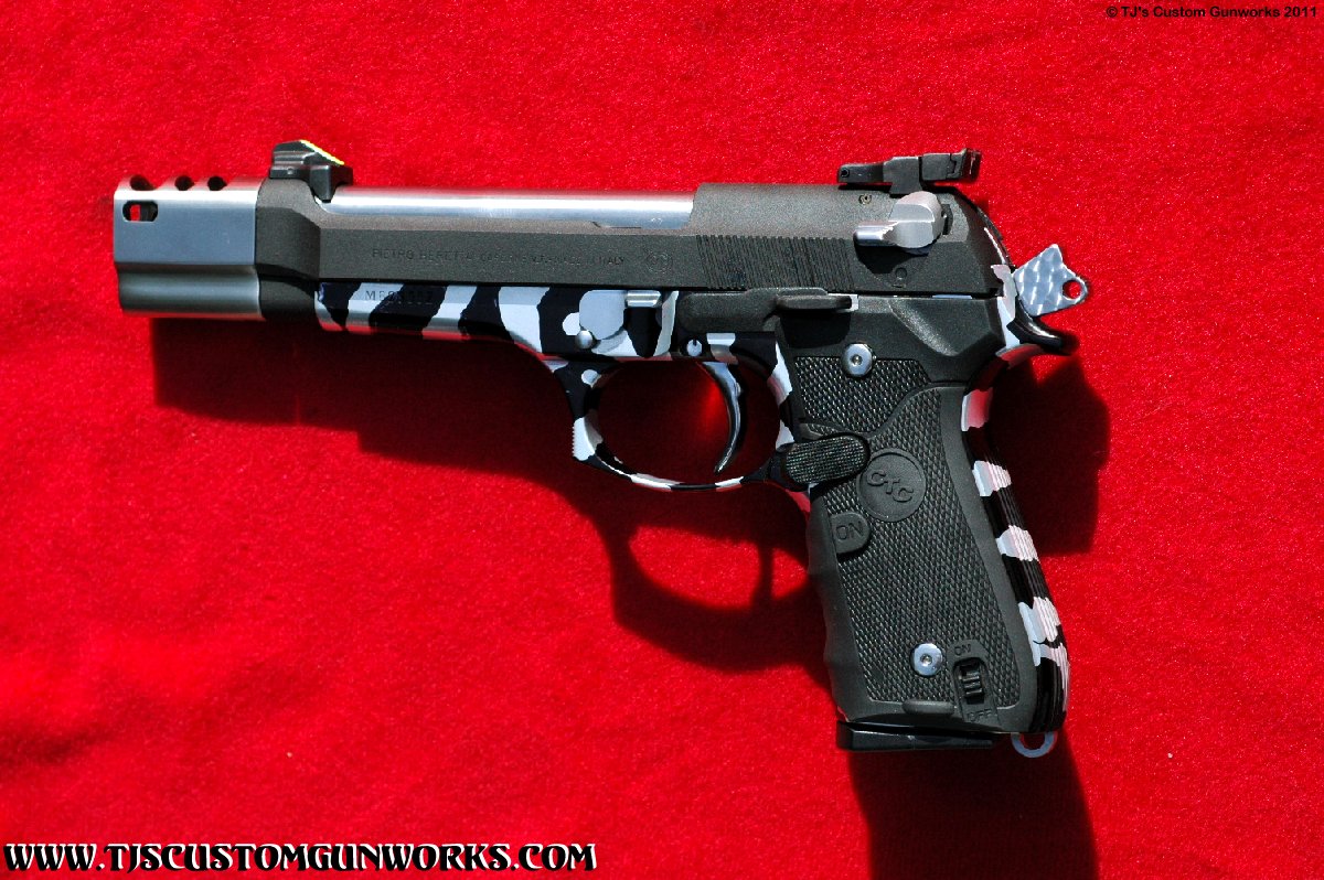 Zebra Striped Comped Beretta 92FS FULL Custom 6