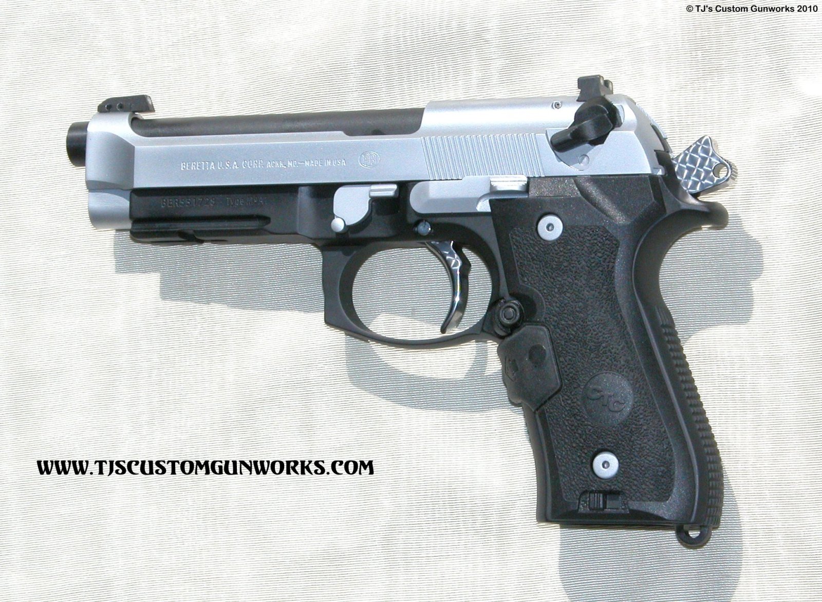 2-Tone Hard Chrome Beretta M9-92 FULL Custom 2