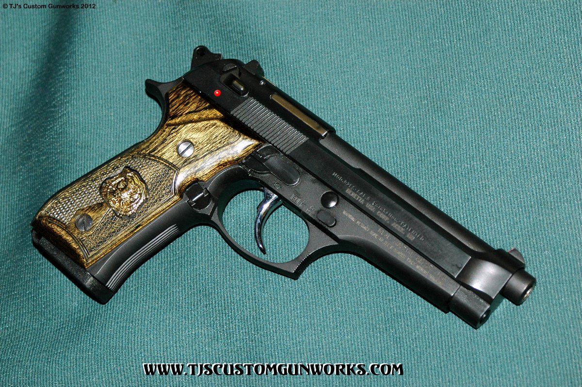 Beretta 92 Golden Tiger Inlays 2