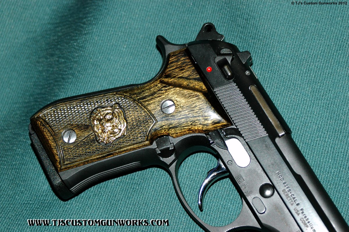 Beretta 92 Golden Tiger Inlays 3