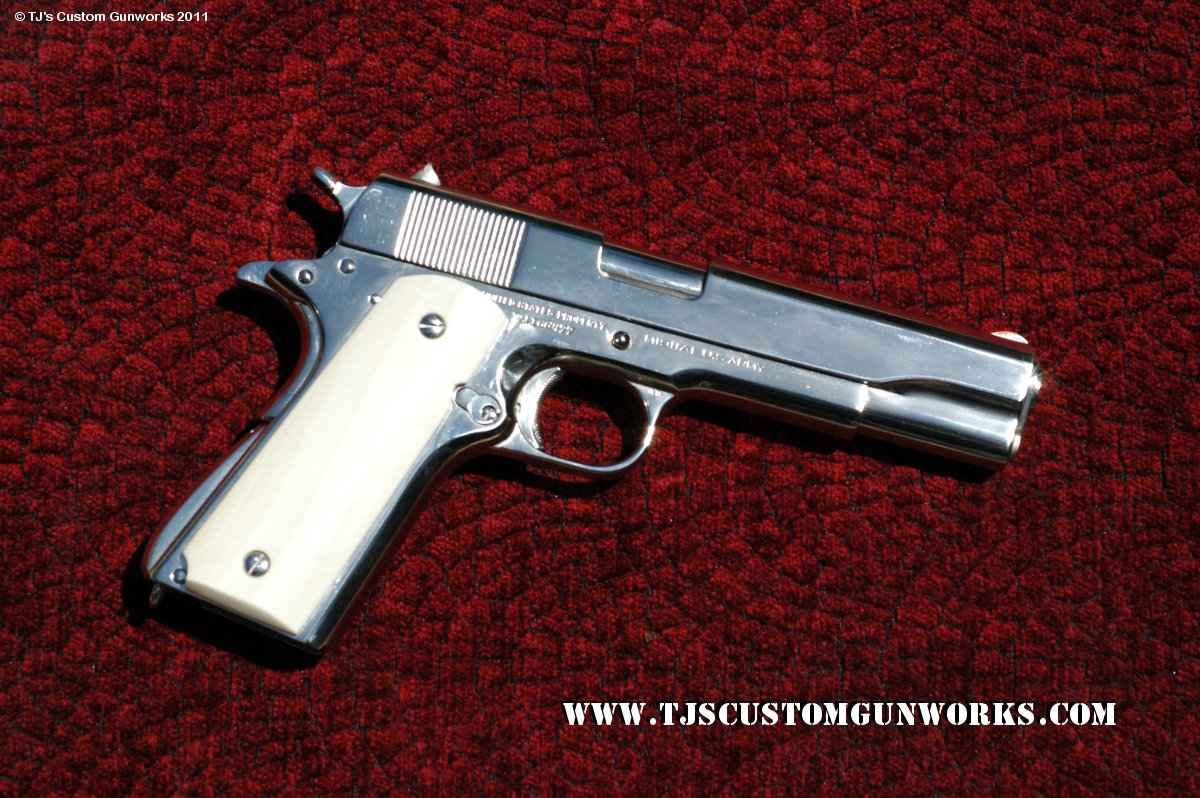 High Polished Nickel Colt 1911A1 U.S. ARMY