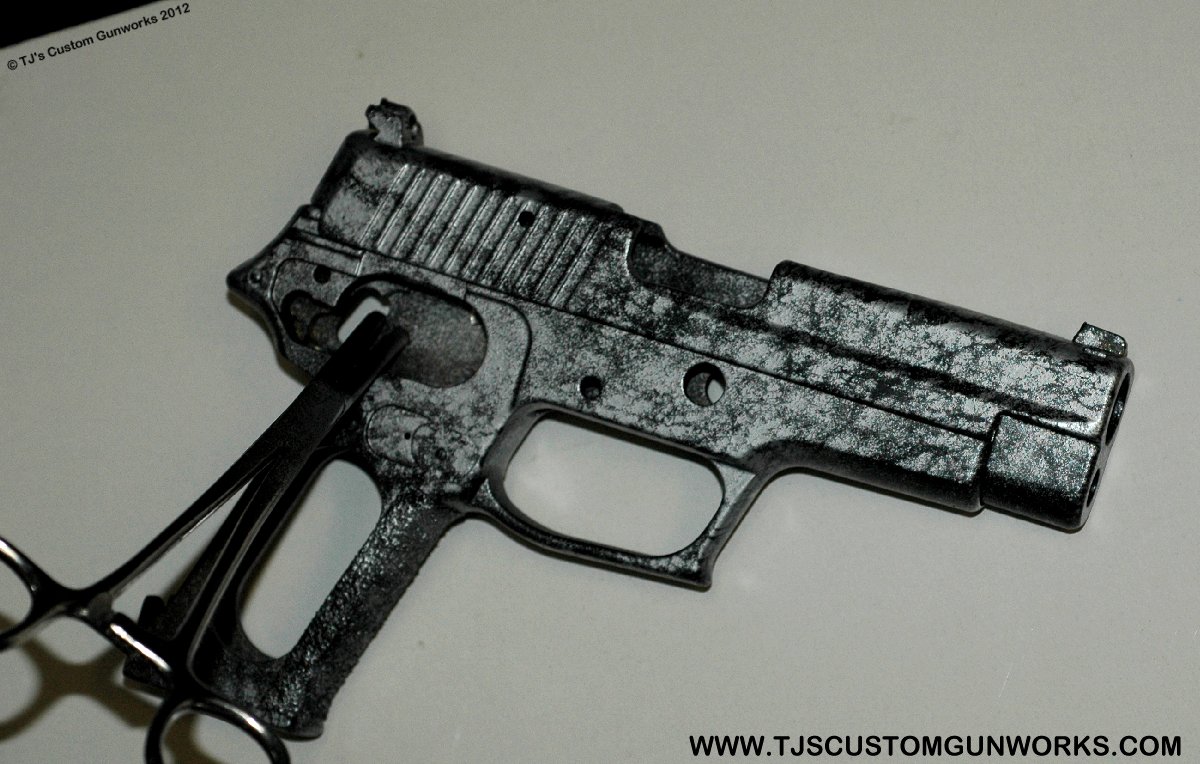 Exotic Custom Silver & Black  Marbled Sig Sauer P220 Duracoat! 1