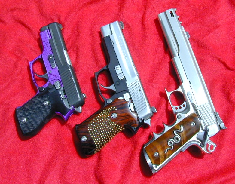 .45 Trio - Sig 220 Cut Down - Sig 220  . . . . . & 1911 Custom Comp Gun