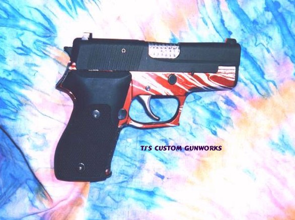 Sig P220 Cut Down With Burgundy Zebra Frame