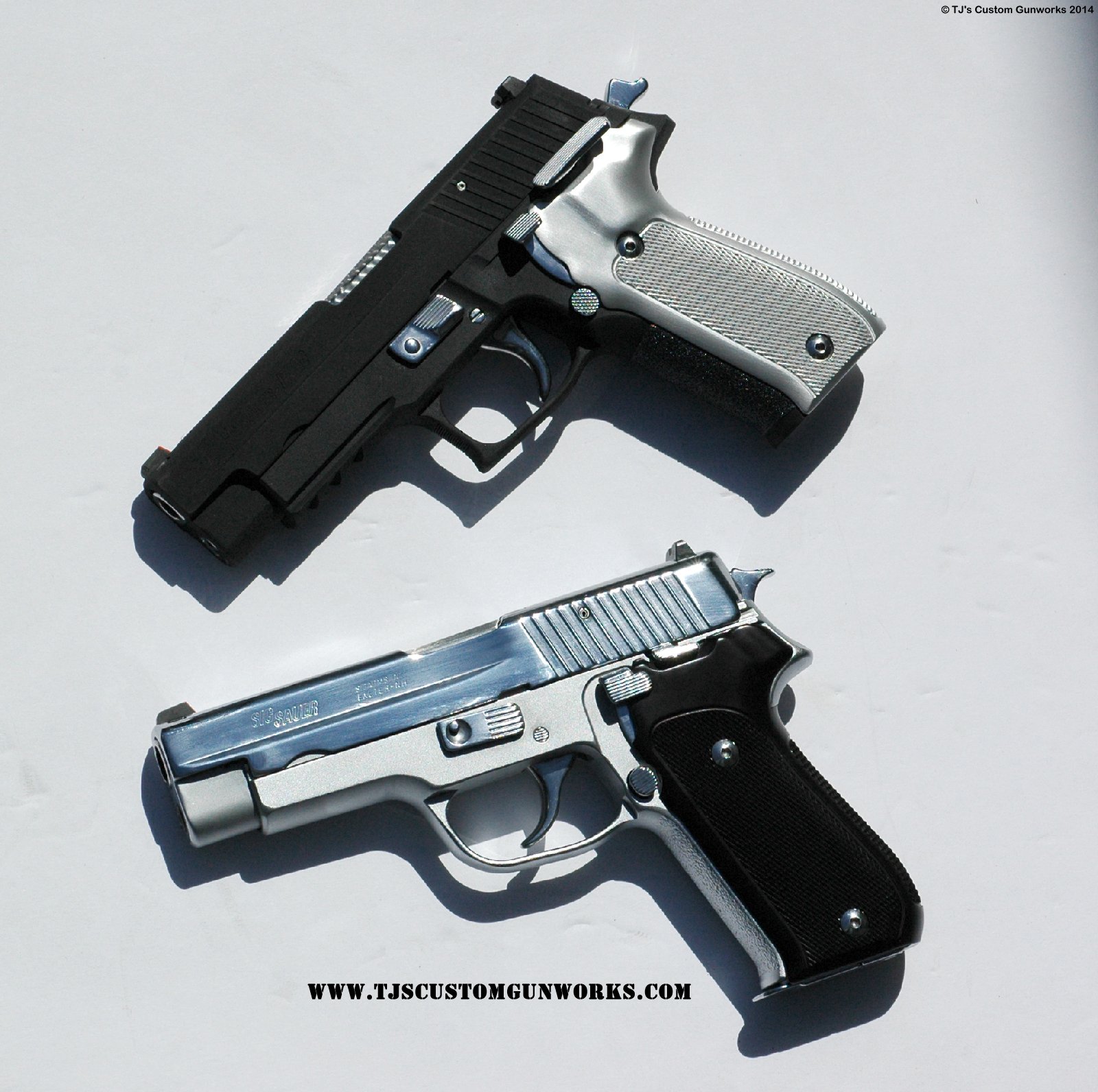 Full Custom Melted German Sig Sauer P220 Hard Chrome & Custom Black Teflon Sig P226R
