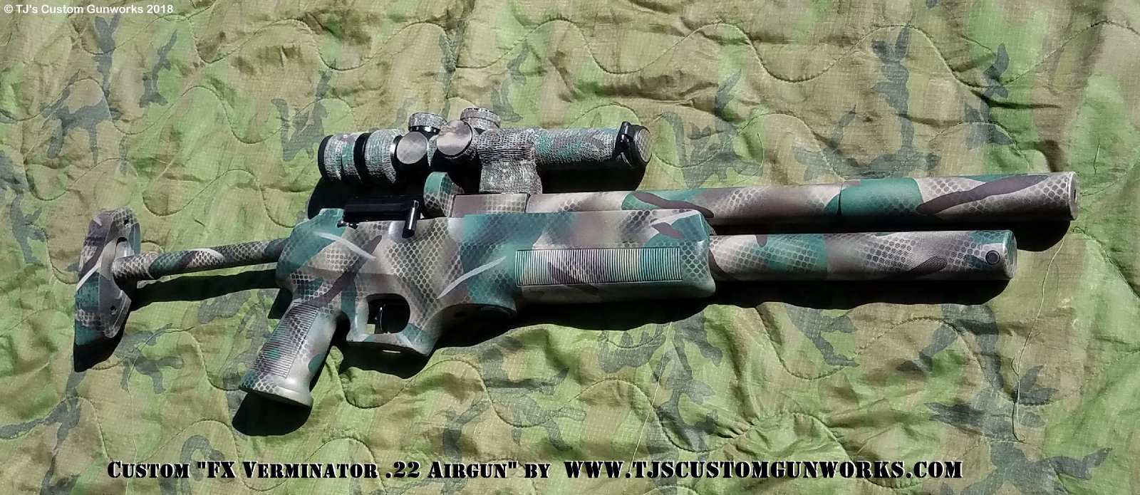 Custom Camo Duracoat FX Verminator .22 PCP Air Rifle