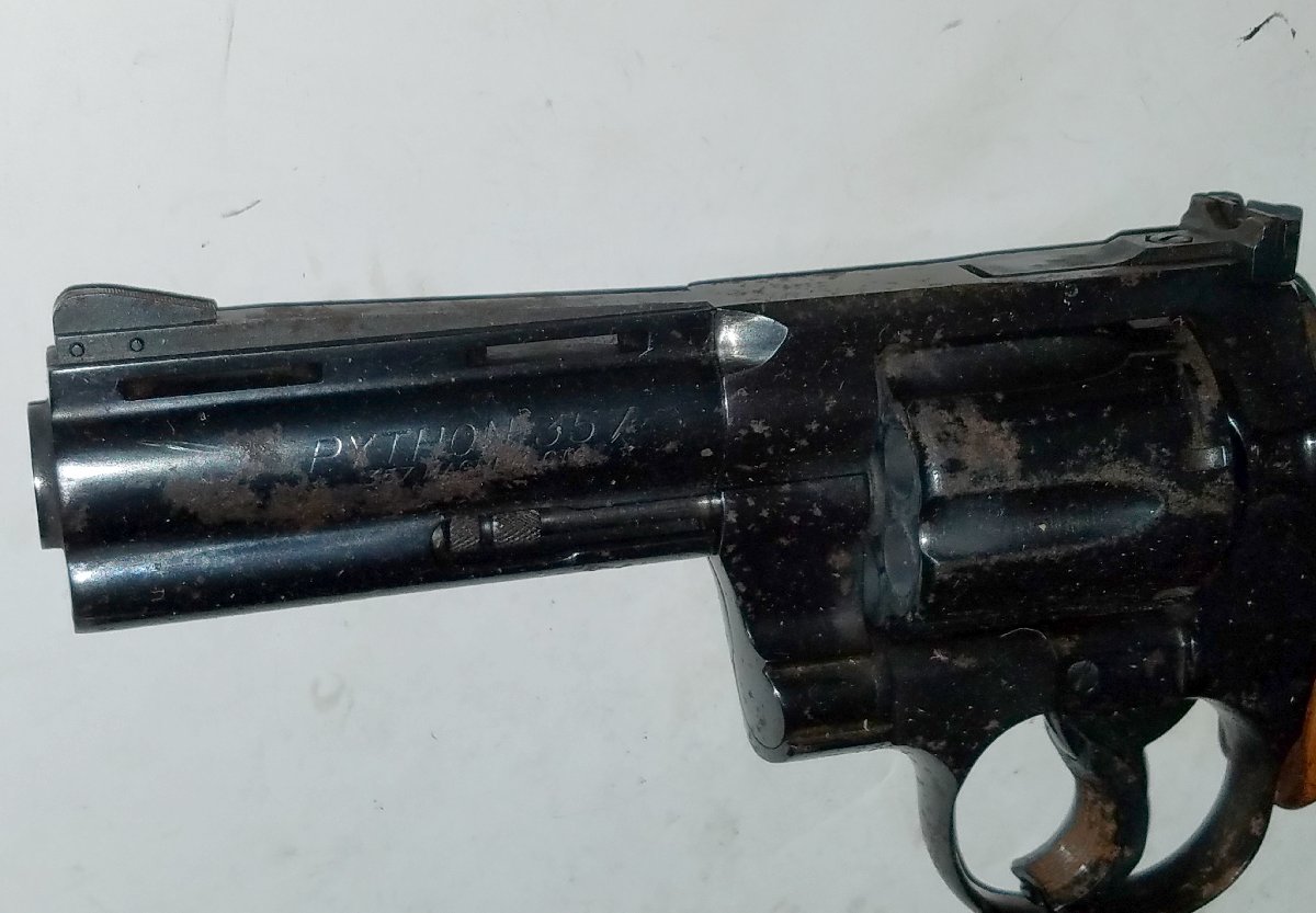 Rusted Colt Python BEFORE Black Teflon