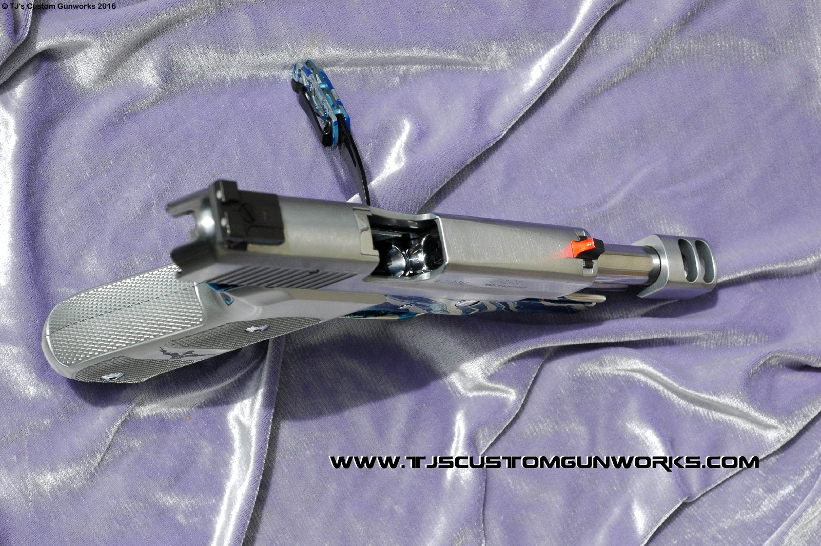 Extreme Custom Blue & Chrome Sig Sauer German P220 With Compensator