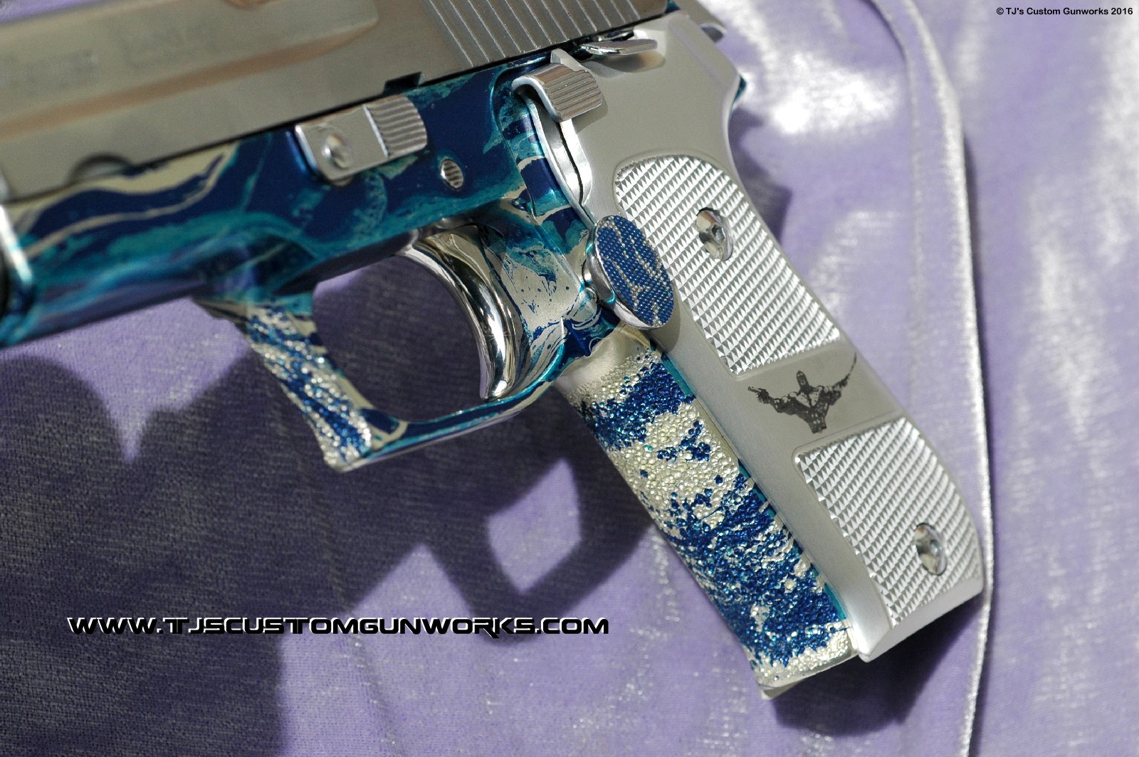 Extreme Custom Blue & Chrome Sig Sauer German P220 With Compensator