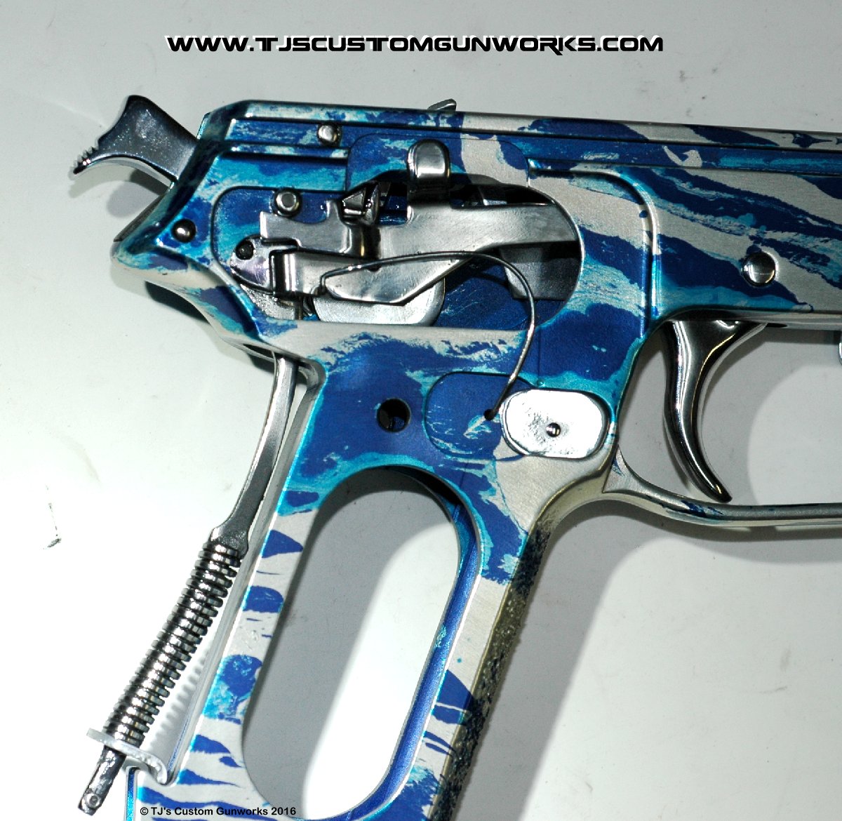 Extreme Custom Blue & Chrome Sig Sauer German P220 With Compensator