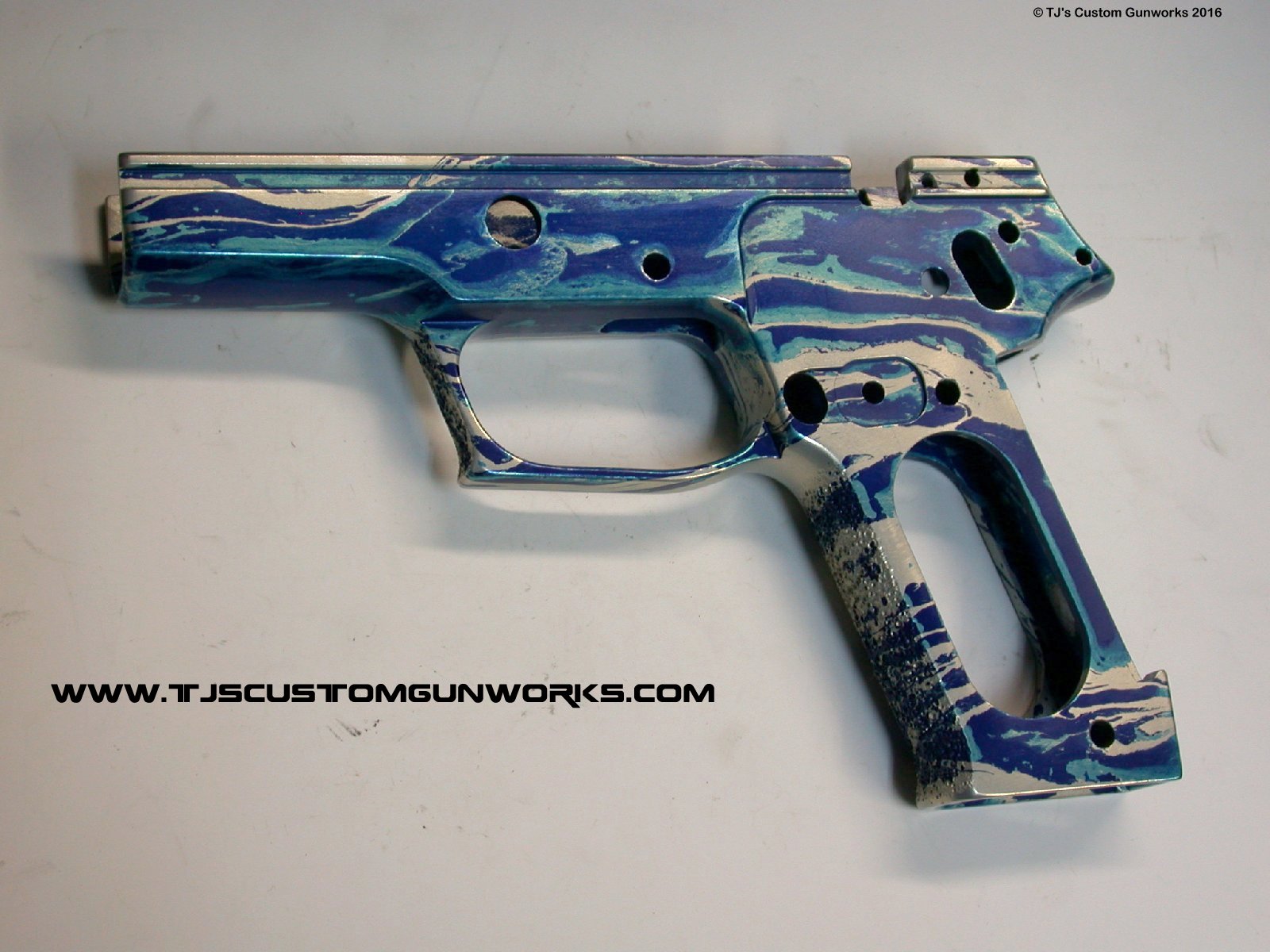 Extreme Custom Blue & Chrome Sig Sauer German P220 With Compensator