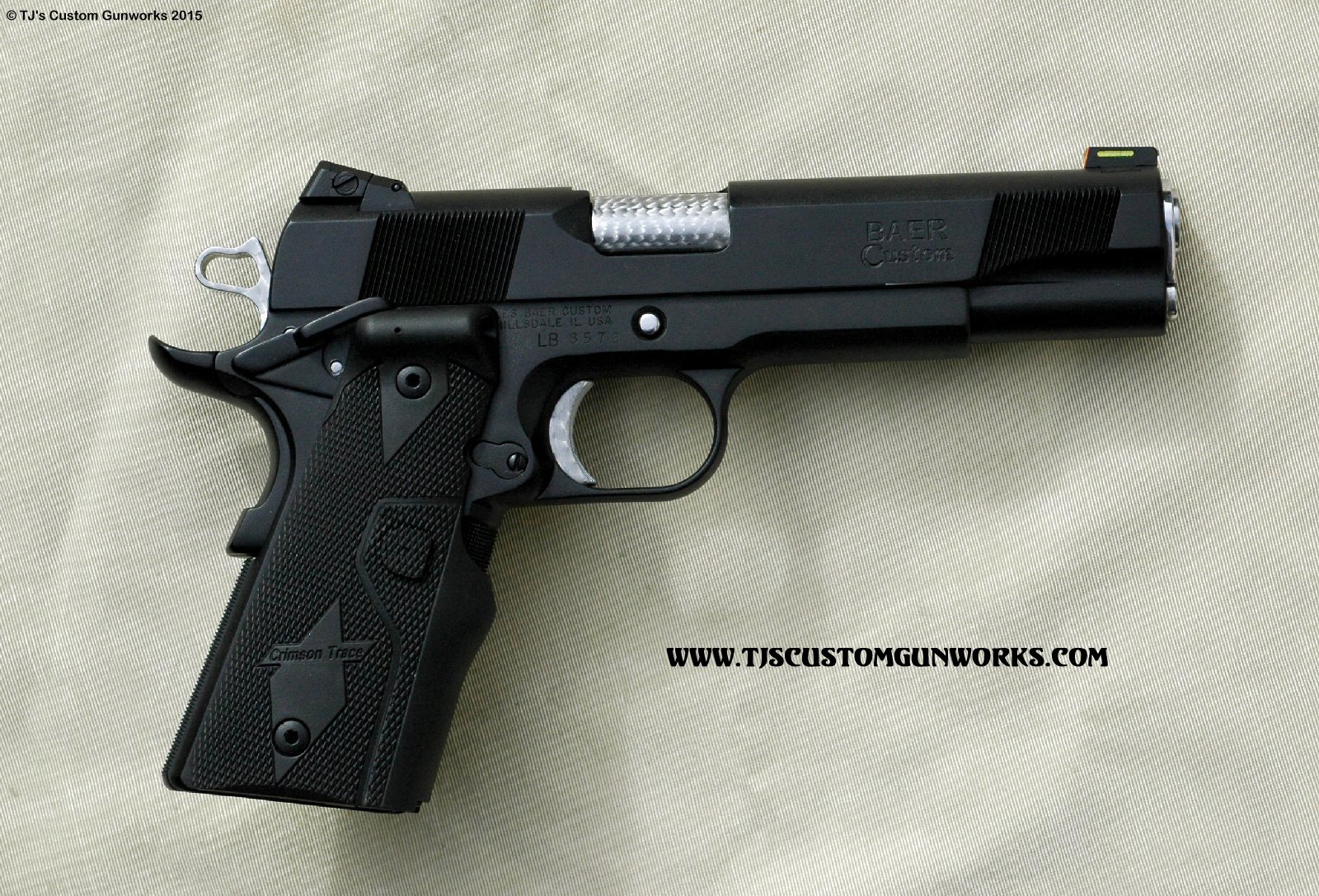 Custom Black Duracoat & Jewelled Les Baer 1911 .45ACP