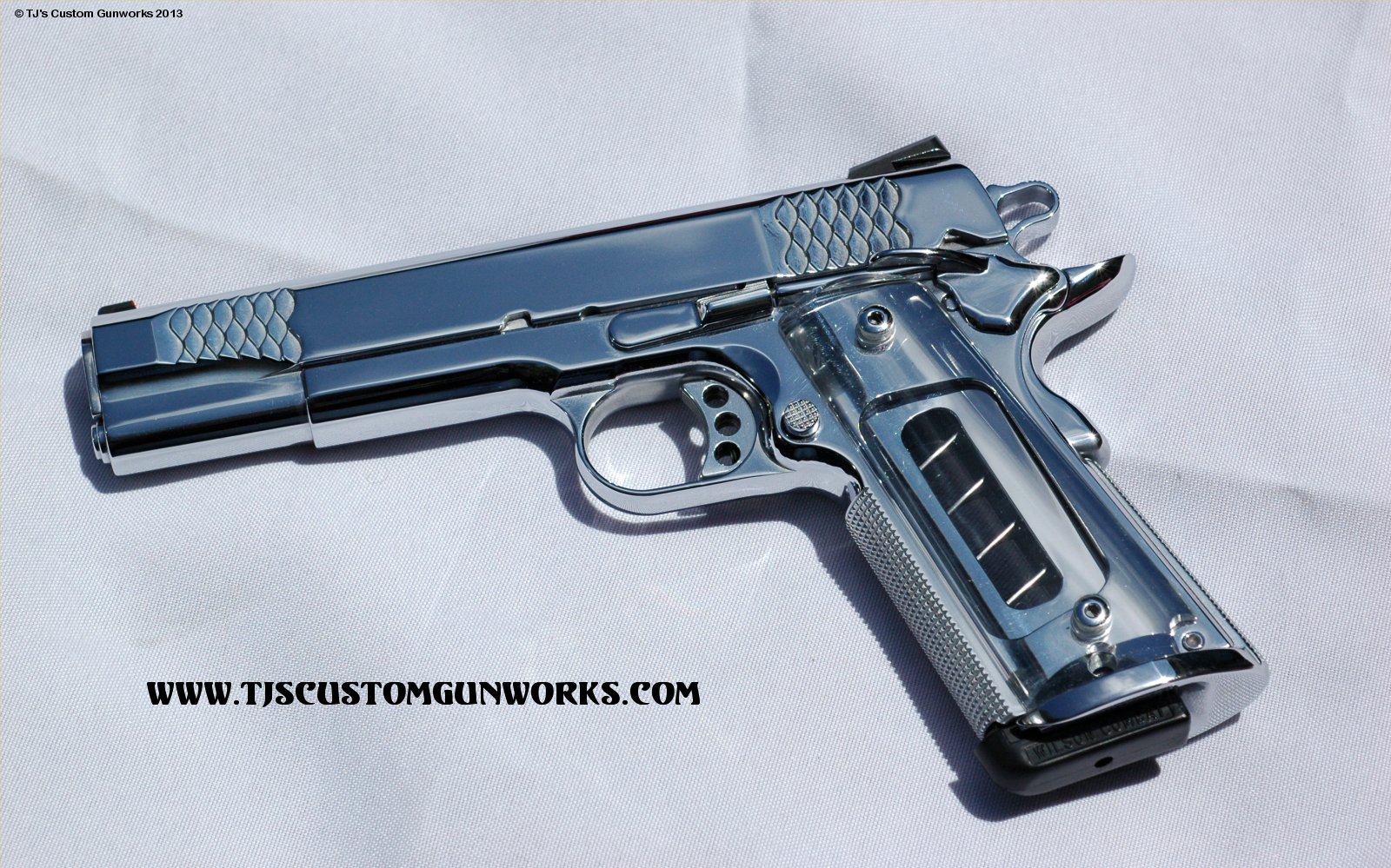 Full Custom Mirror Polished HardChrome Smith & Wesson 1911 .45ACP