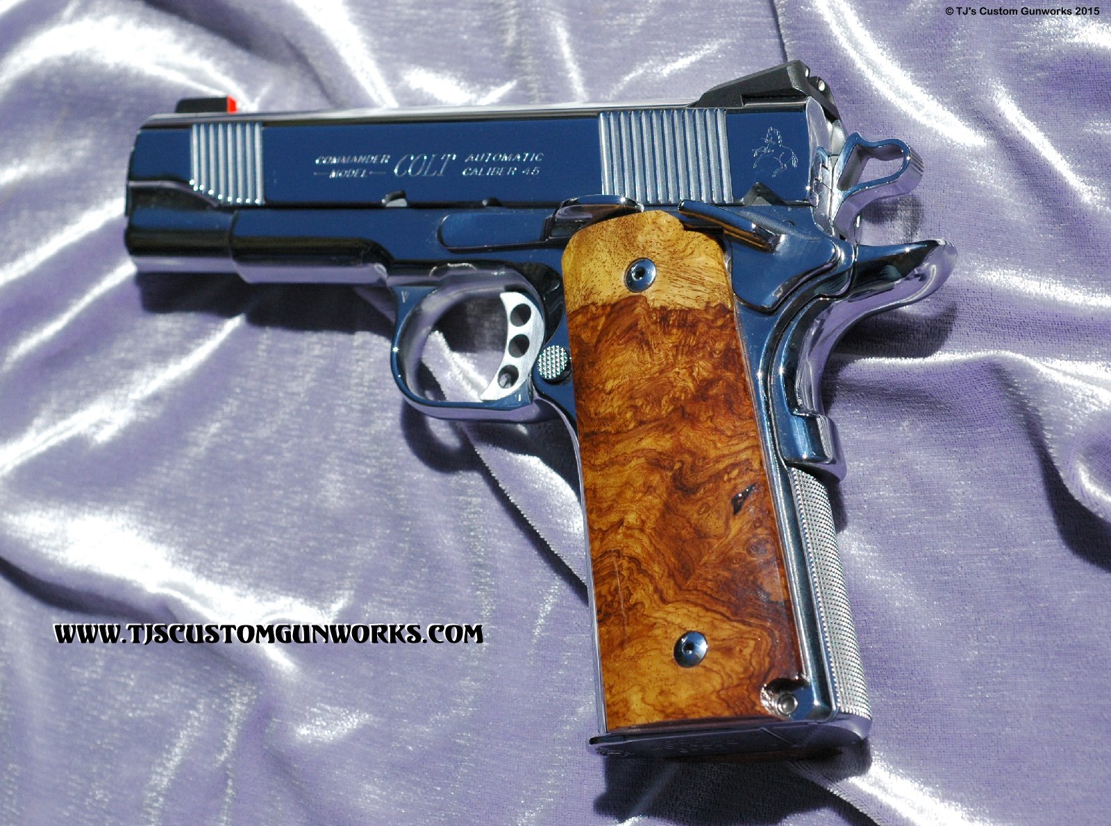 Custom Mirror Polished Hard Chrome Colt Commander 1911