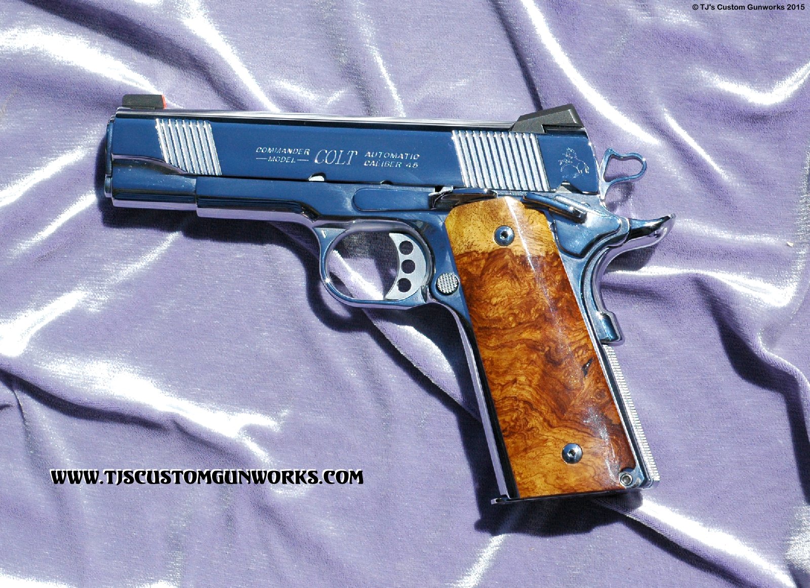 Custom Mirror Polished Hard Chrome Colt Commander 1911