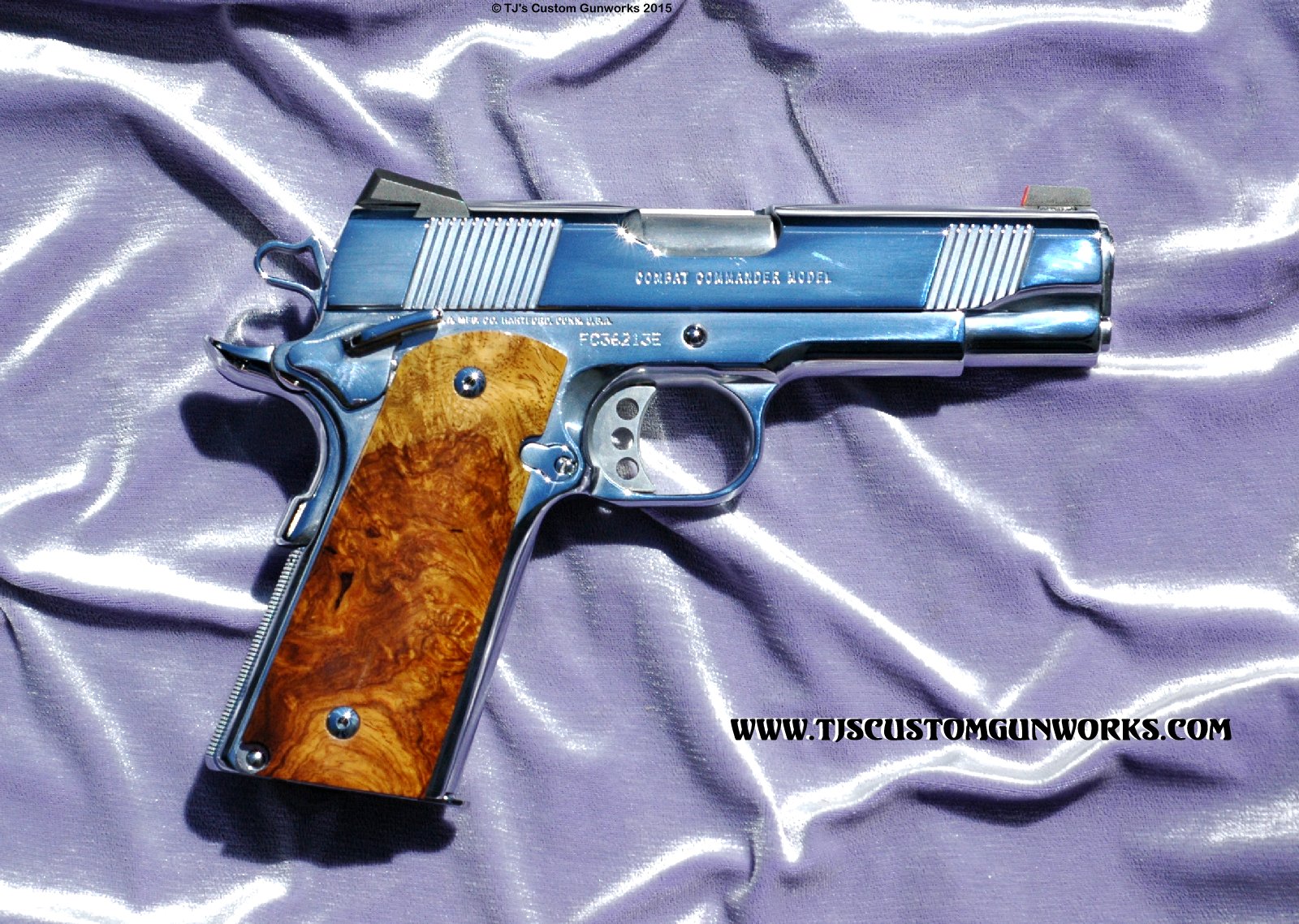 Custom Mirror Polished Hard Chrome Colt Commander 1911