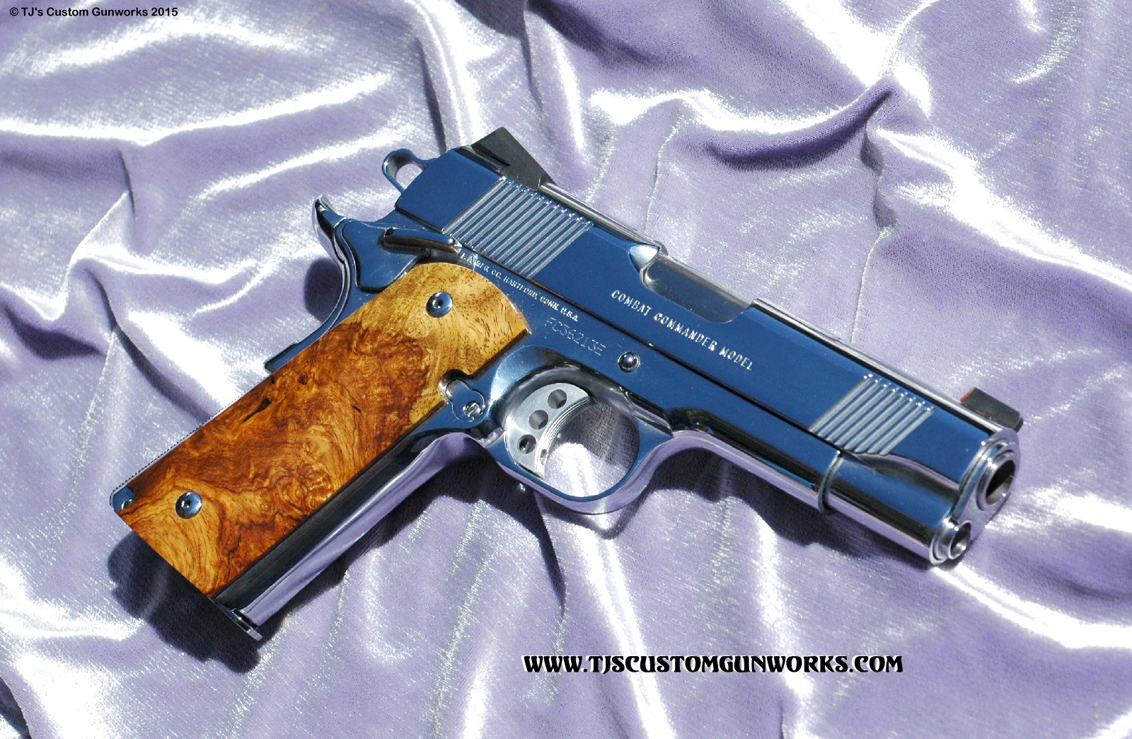 Custom Mirror Polished Hard Chrome Colt Commander 1911