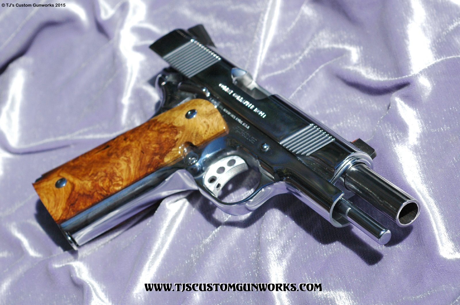 Custom Mirror Polished Hard Chrome Colt Commander 1911