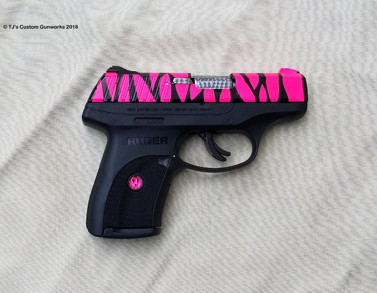 Custom Pink Tiger Stripe Duracoat Ruger LC9 9mm