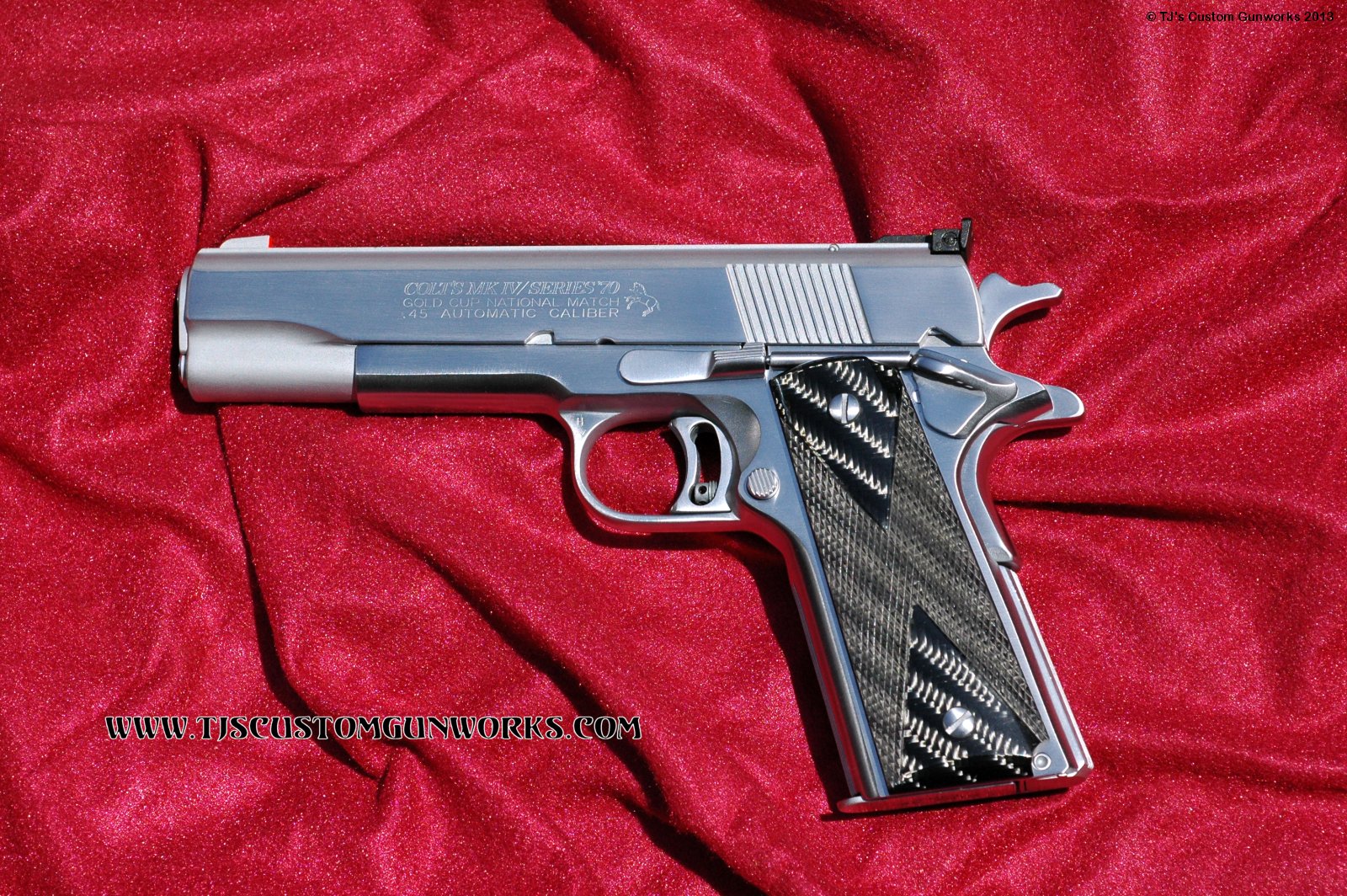 Custom Satin Hard Chrome Colt GoldCup .45