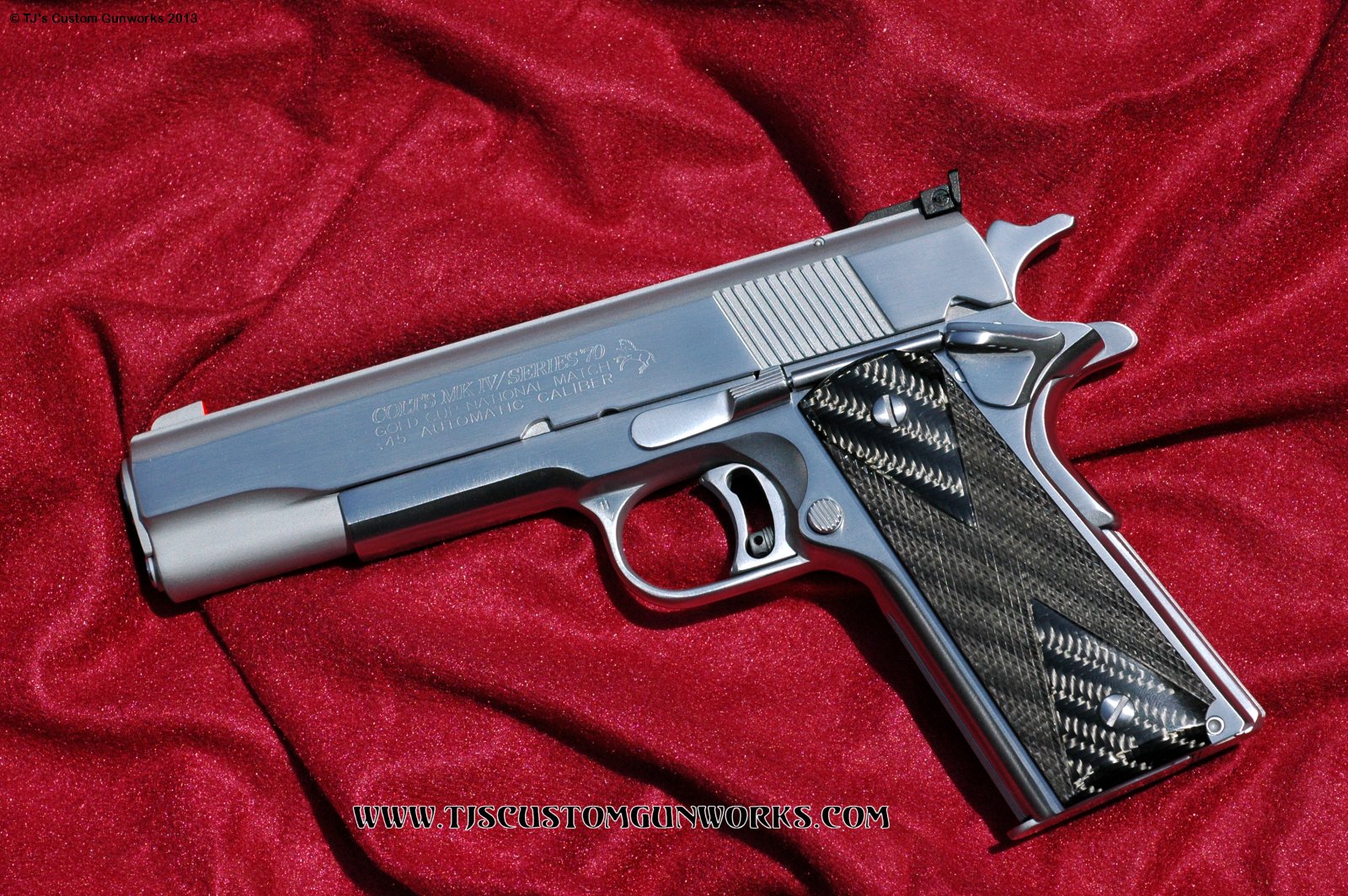Custom Satin Hard Chrome Colt GoldCup .45
