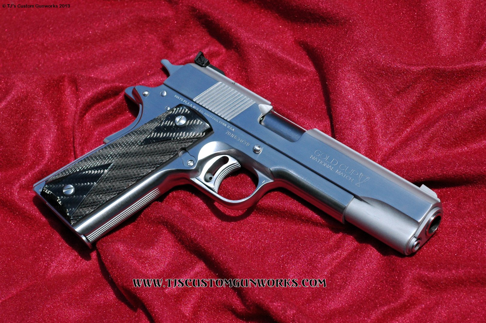 Custom Satin Hard Chrome Colt GoldCup .45