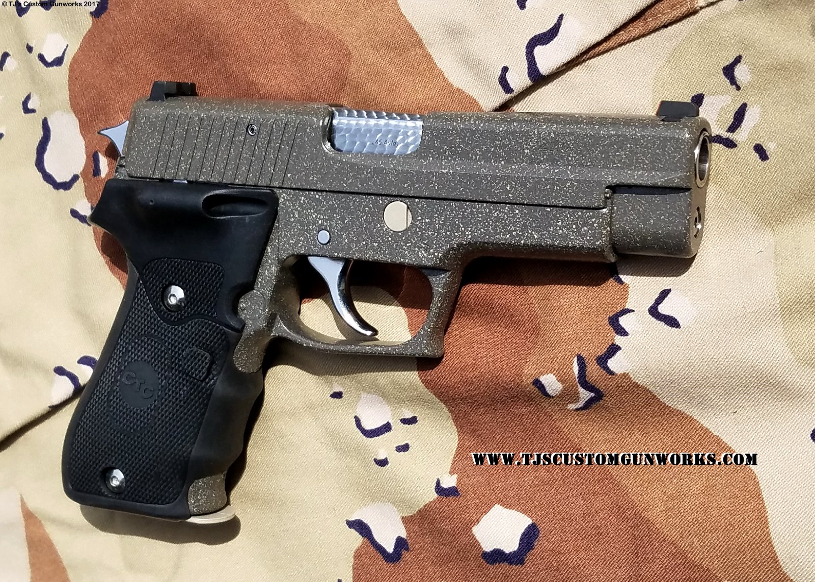 Custom Germany Sig Sauer P220 FDE Brown Speckled Duracoat