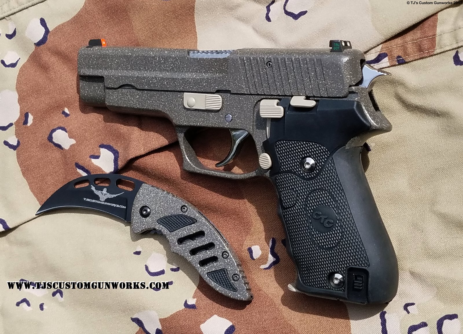 Custom Germany Sig Sauer P220 FDE Brown Speckled Duracoat