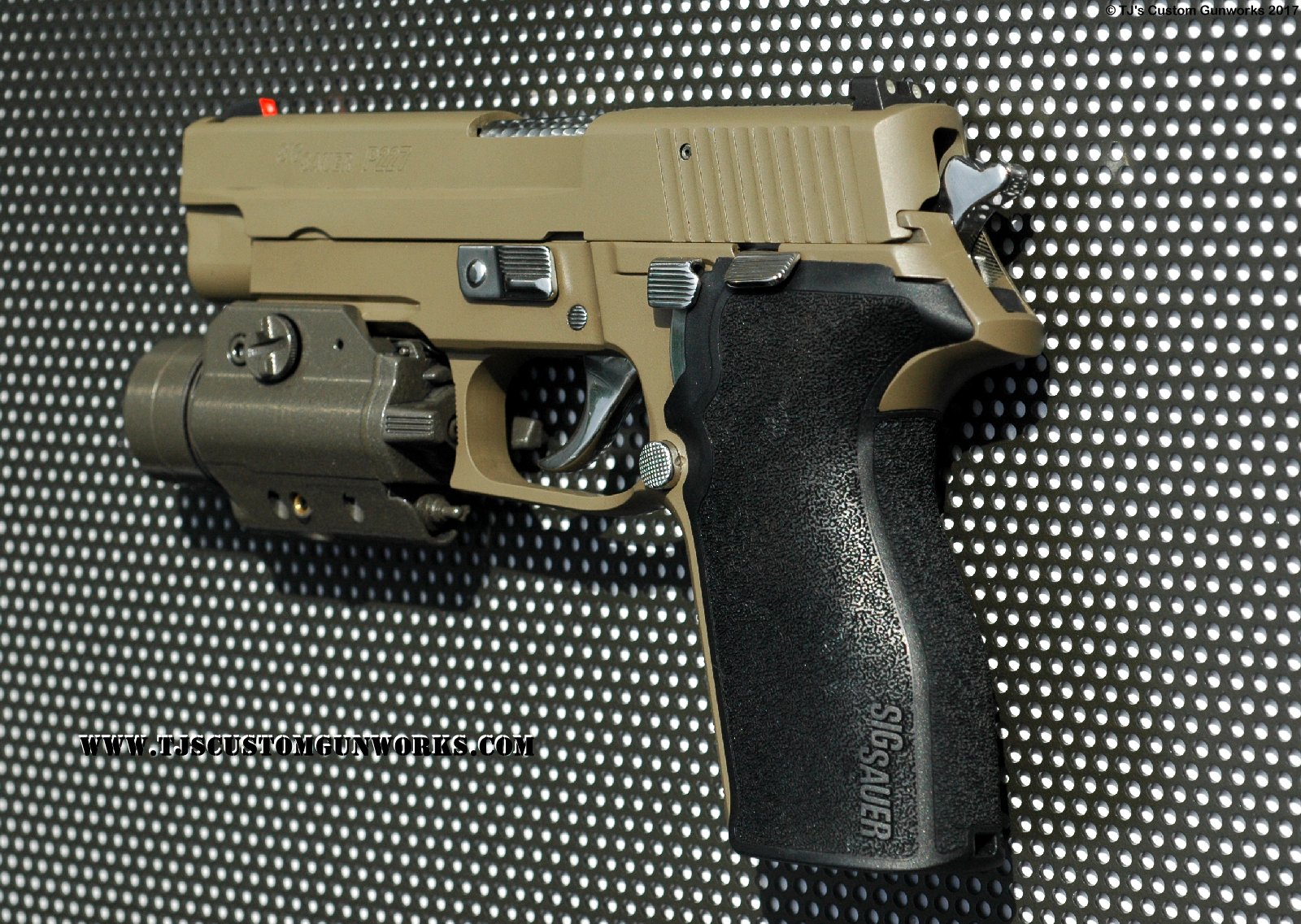 Tan Sig Sauer SigArms P227 .45 Custom Polished With FDE Brown Duracoat Surefire Light