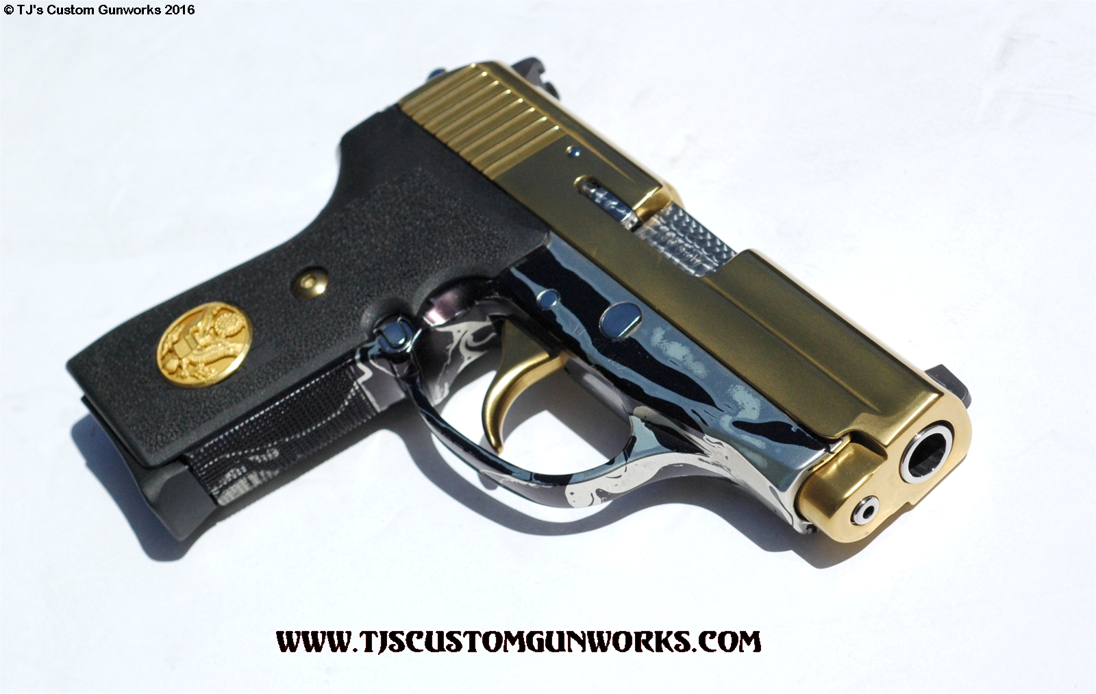 Extreme Custom Sig Sauer P239 .40 S&W Zebra & TiN-Gold