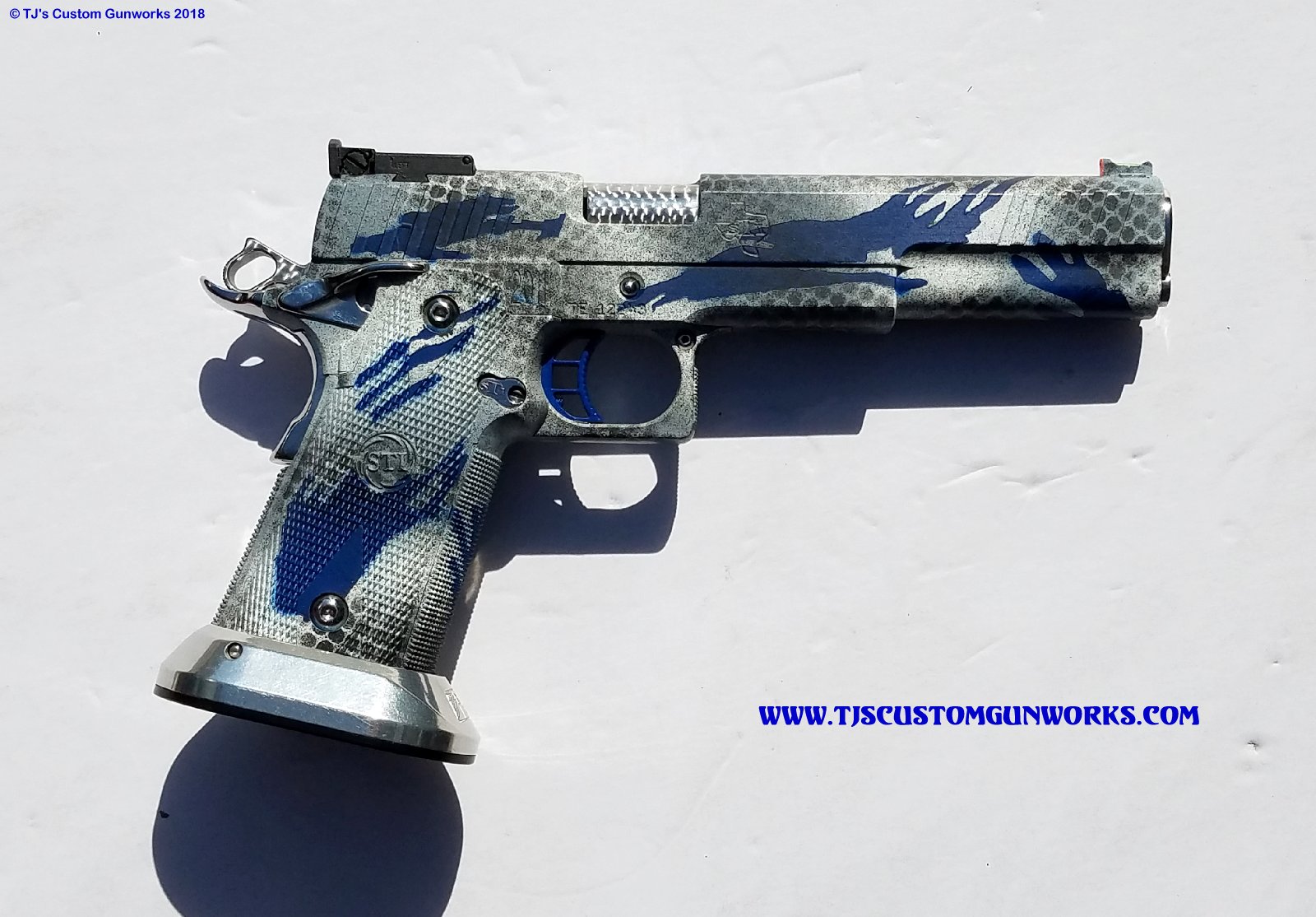 Custom Winter Smurf Hunter STI Guns.45