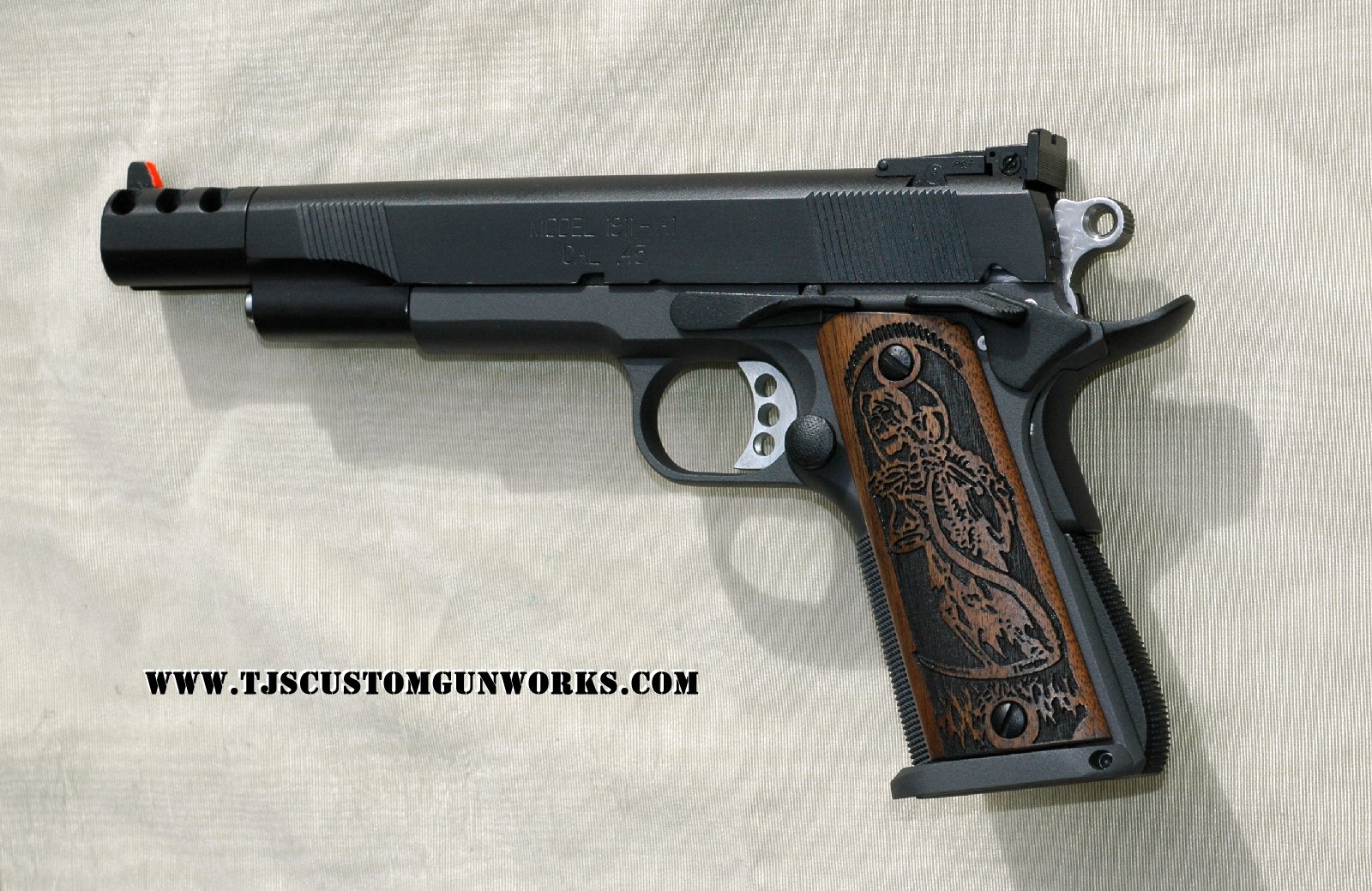 Custom Vintage Springfield Armory 1911 Grey & Black Teflon .45 Comp Gun
