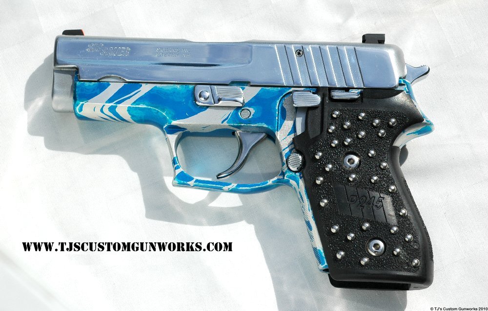 Sig Sauer P245 Teal & Silver + High Polished Hard Chrome