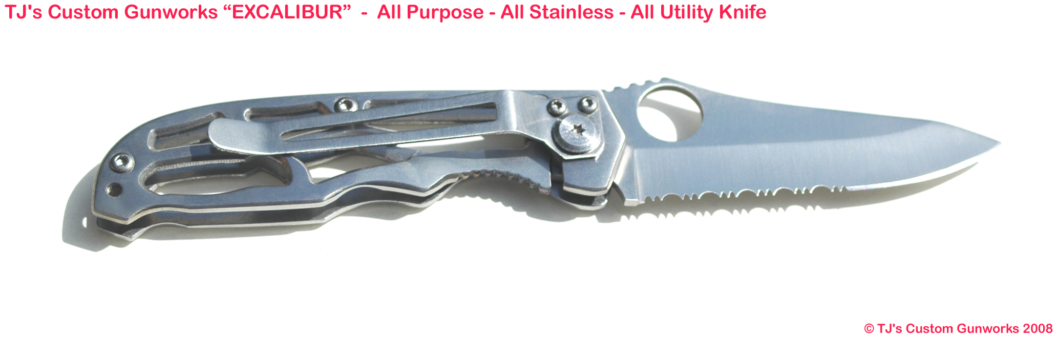 TJ's Custom Gunworks Excalibur Stainless Pocket Knife
