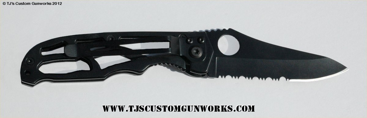 TJ's Custom Gunworks Black Stealth Excalibur Stainless Pocket Knife