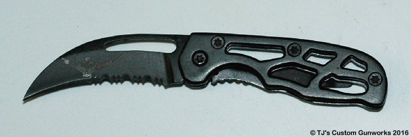 TJ's Custom Gunworks Micro Talon Black Stainless Mini Knife