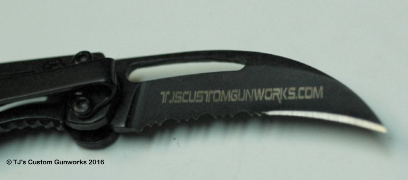 TJ's Custom Gunworks Micro Talon Black Stainless Mini Knife