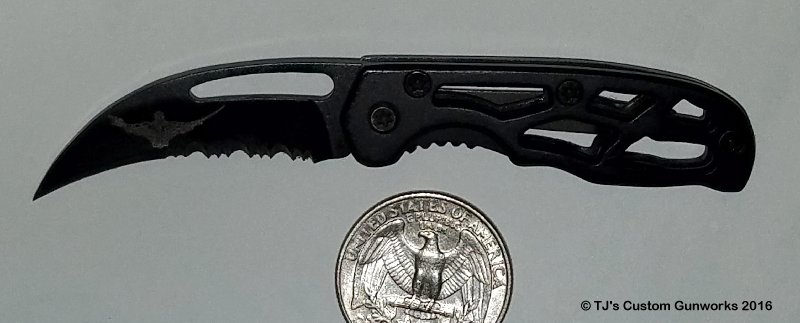 TJ's Custom Gunworks Micro Talon Black Stainless Mini Knife