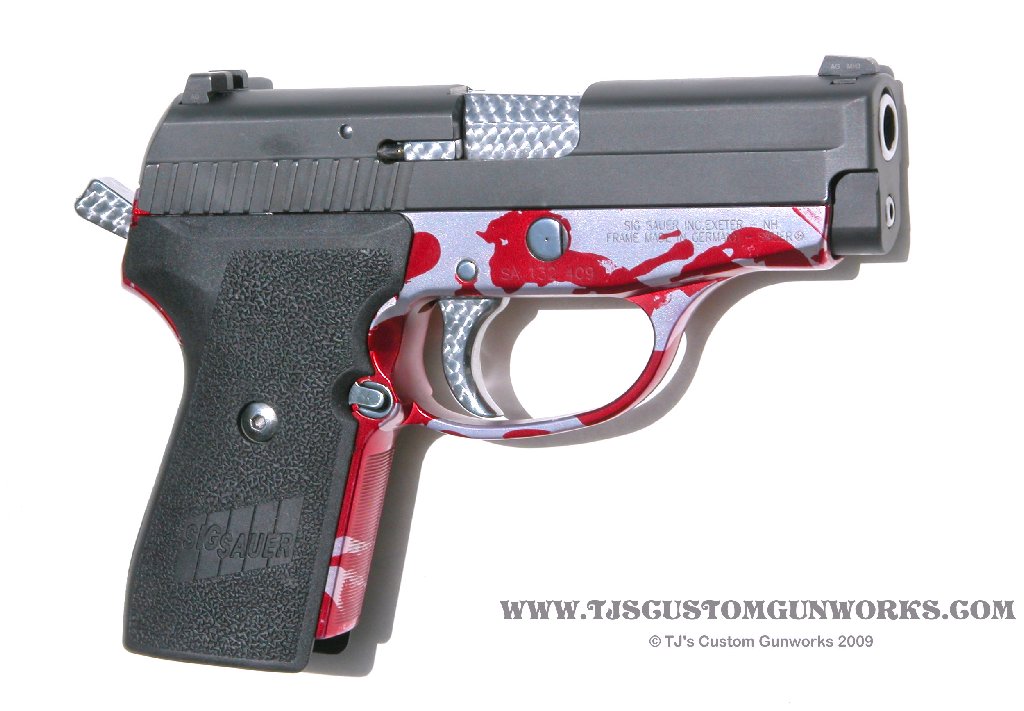 Custom Sig Sauer P239 Pink & Red 2