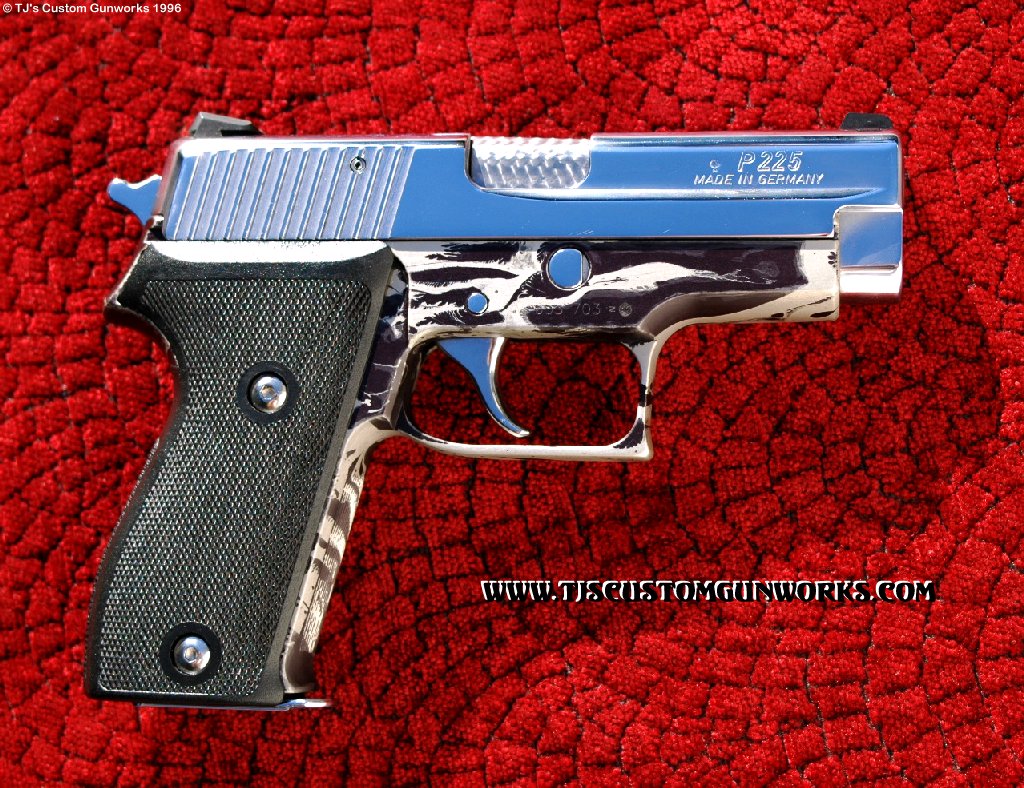 Custom Sig Sauer P225 HardChrome With Silver & Black Frame 1