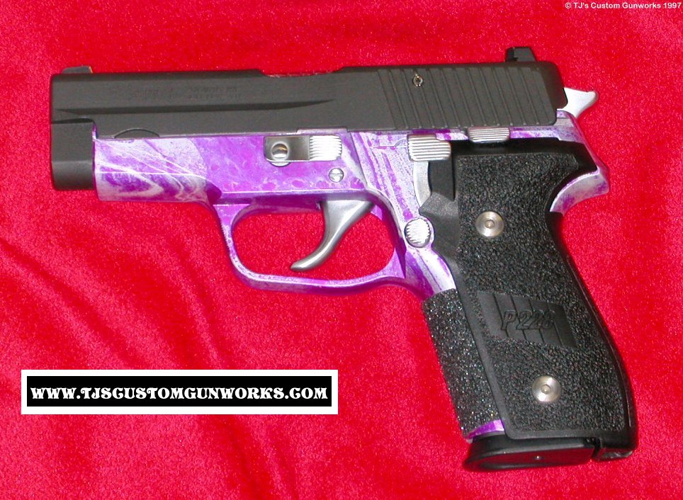 Custom Sig Sauer P228 Purple & Silver & Hard Chrome