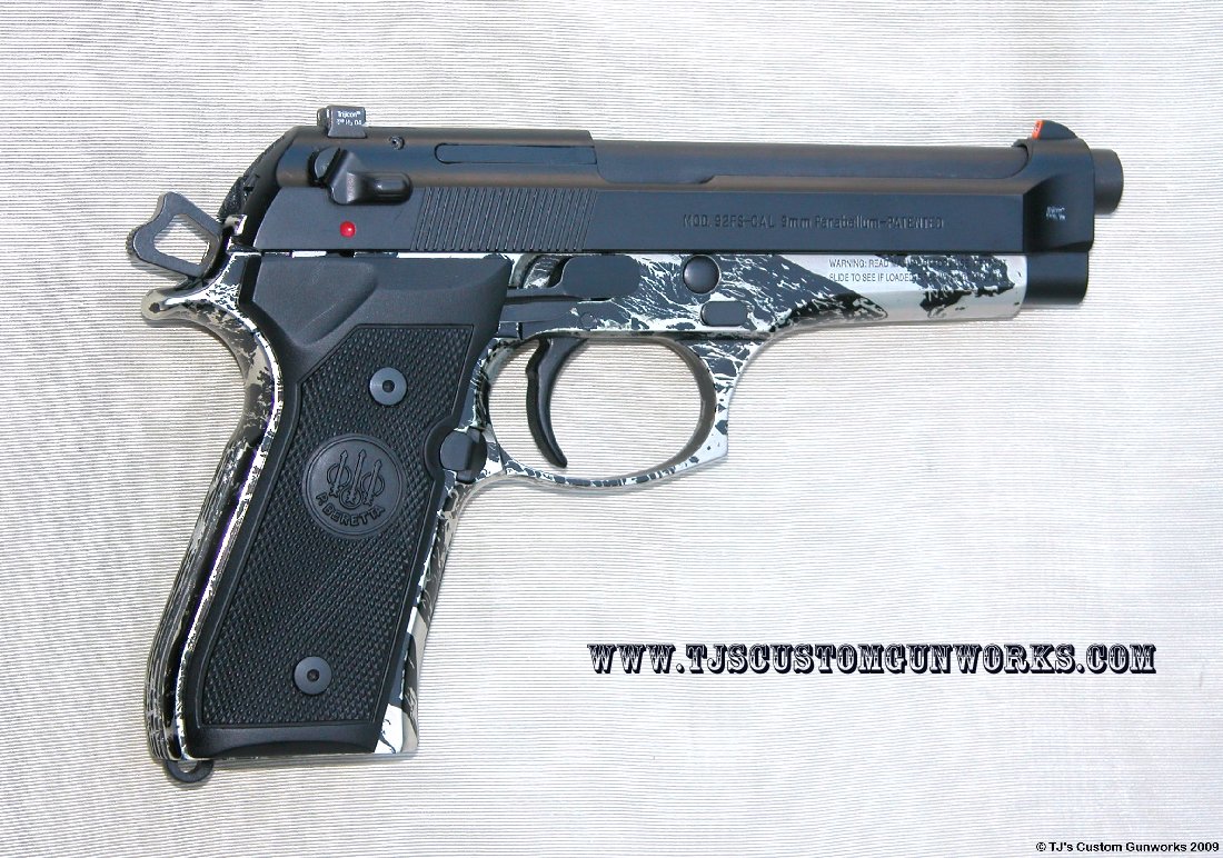 Beretta 92FS Elite With Silver & Black Marbled Frame 2