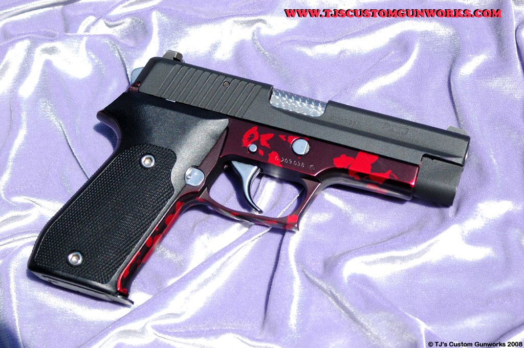 Custom Sig Sauer P220 Red & Black Anodized Frame 2