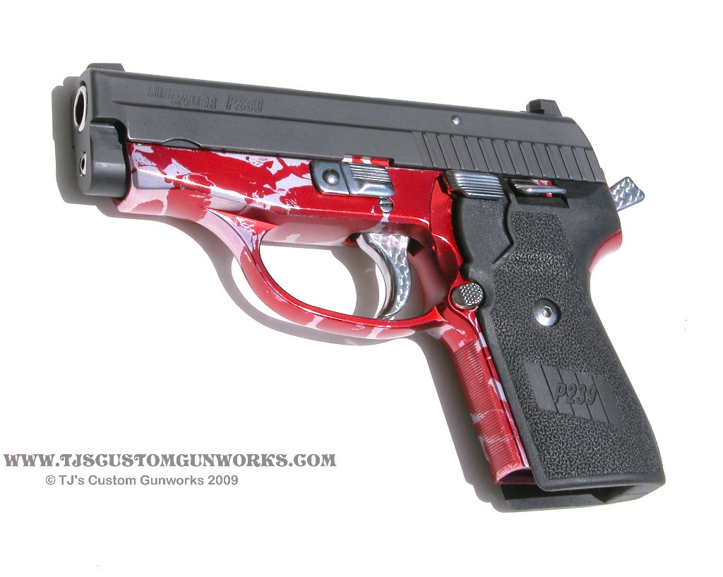 Custom Sig Sauer P239 Pink & Red 1