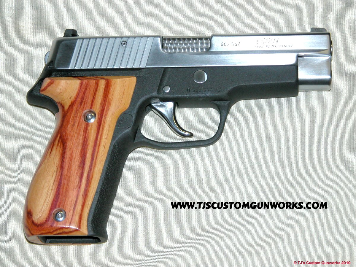 Custom Sig Sauer P226 2-Tone Tulipwood Grips