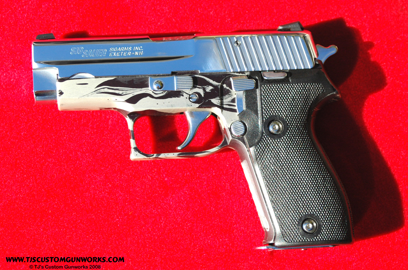 Custom Sig Sauer P225 HardChrome With Silver & Black Frame 2