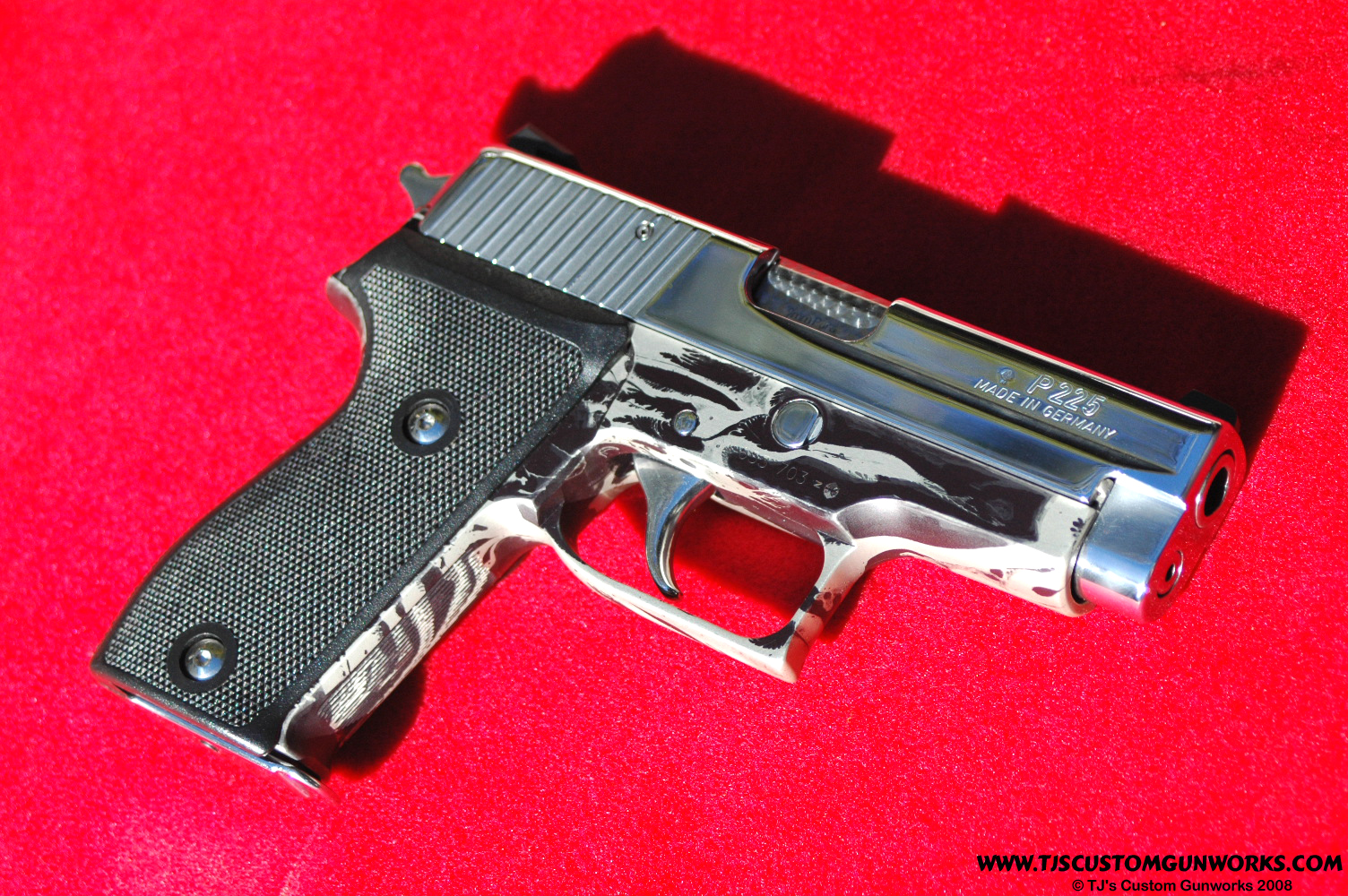 Custom Sig Sauer P225 HardChrome With Silver & Black Frame 3